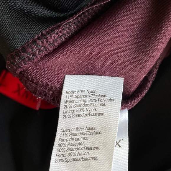Spanx Micro Rib Knit Control Top Skimmer Legging Pants Maroon Purple Size S - Picture 7 of 8
